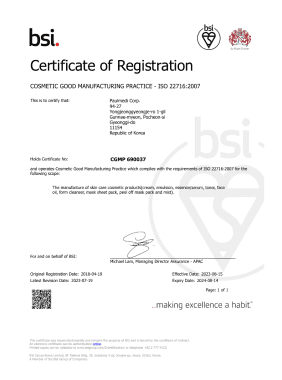 ISO 22716 CGMP Certification